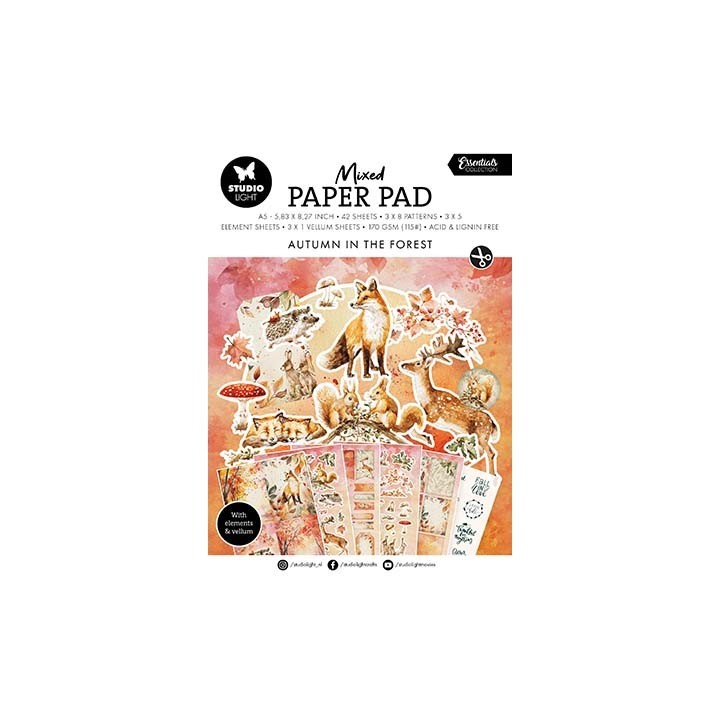 (SL-ES-MPP370)Studio Light Mixed Paper Pad Autumn Essentials nr. 370