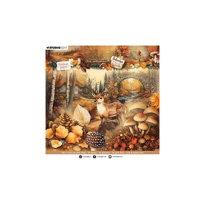 (JMA-AW-CPP386)Studio Light Collage Paper Pad Backgrounds & elements Autumn In The Woods nr. 386