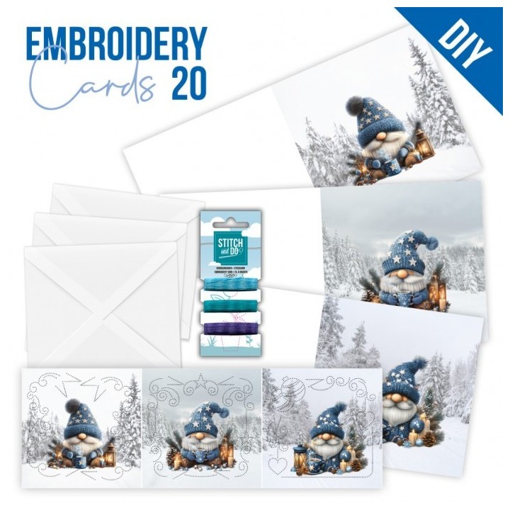 (STDOPP020)Stitch and Do Cards 20 - Berries Beauties - Gnomie Christmas