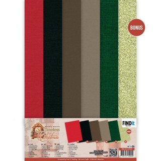 (BB-A4-10018)Linen Cardstock Pack - Berries Beauties - Timeless Christmas - A4