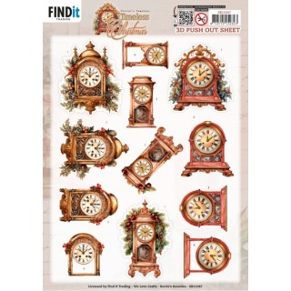 (SB11047)3D Pushout Sheet - Berries Beauties - Timeless Christmas - Timeless Clock