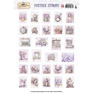(BBCAPO10001)Berries Beauties - Collage Art - Push Out Postage Stamp - Lovely Lilacs