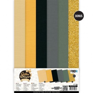 (BB-A4-10019)Linen Cardstock Pack - Berries Beauties - Golden Whisper - A4