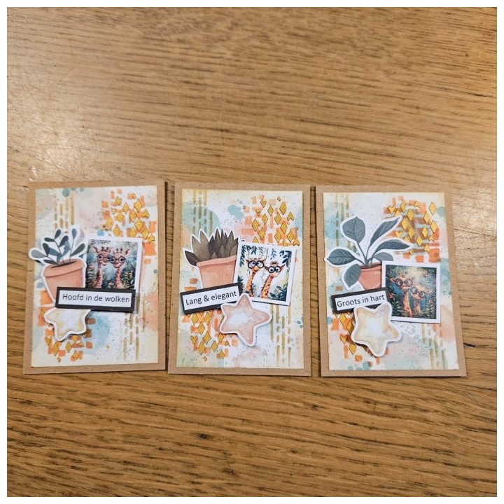 (DPAJPO10001)Dear Paper - A Card and Art Journaling Serie - Pushout - Giraffe