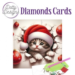 (DDDC1206)Dotty Designs Diamond Cards - Christmas Kitten
