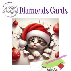 (DDDC1206)Dotty Designs Diamond Cards - Christmas Kitten