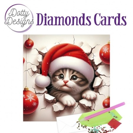 (DDDC1206)Dotty Designs Diamond Cards - Christmas Kitten