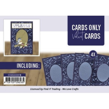 (COVCA6001B)Cards Only - Velvet Cards A6 - Blauw