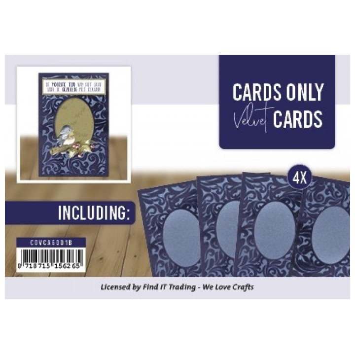 (COVCA6001B)Cards Only - Velvet Cards A6 - Blauw