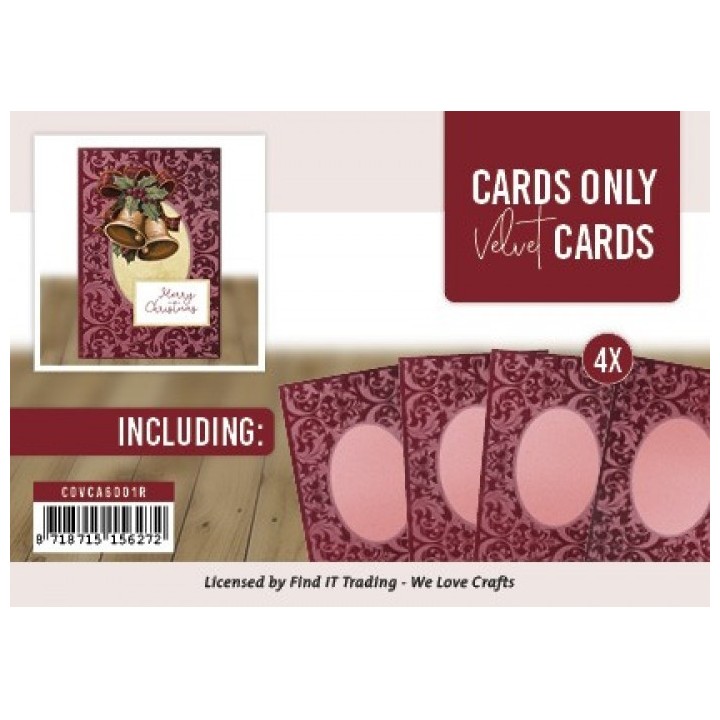 (COVCA6001R)Cards Only - Velvet Cards A6 - Rood
