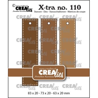 (CLXTRA110)Crealies Xtra Straight tags with stitchline