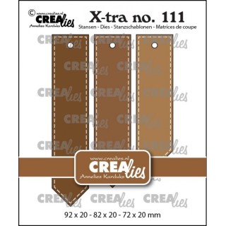 (CLXTRA111)Crealies Xtra Pointy tags with stitchline