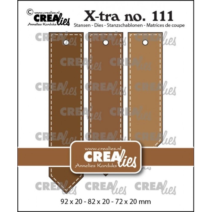 (CLXTRA111)Crealies Xtra Pointy tags with stitchline