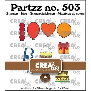 (CLPartzz503)Crealies Partzz dies no. 503, Mini Birthday