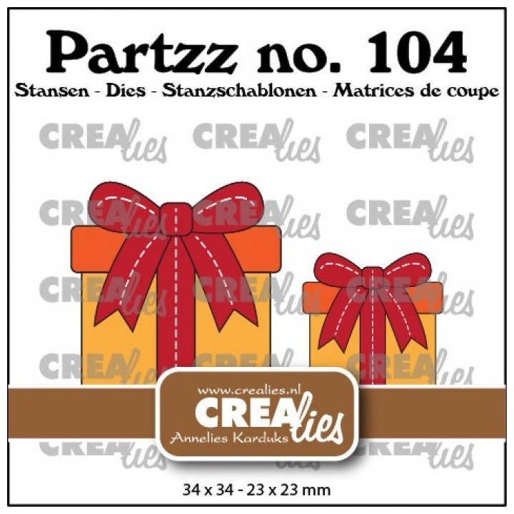 (CLPartzz104)Crealies Partzz dies no. 104 Gift Middle and Small