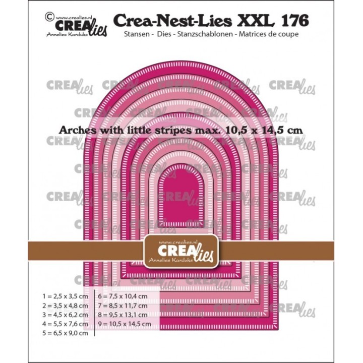 (CLNestXXL176)Crea-Nest-Lies XXL dies no. 176, Arches with little stripes