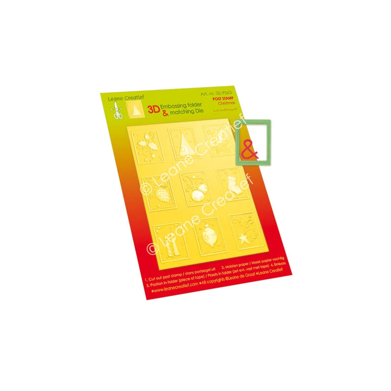 (35.9563)Embossing folder & matching dies Post Stamps Christmas