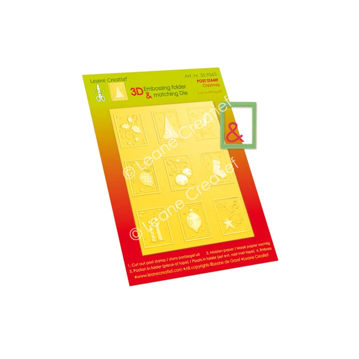 (35.9563)Embossing folder & matching dies Post Stamps Christmas