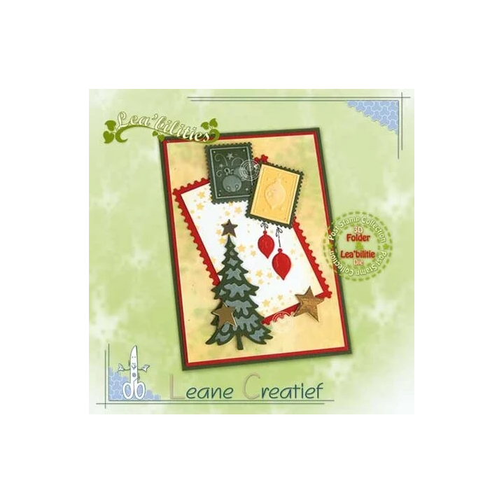 (35.9563)Embossing folder & matching dies Post Stamps Christmas