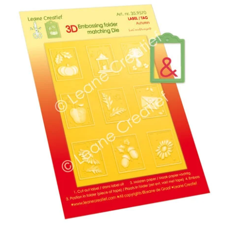 (35.9570)Embossing folder & matching dies Tags Labels Autumn