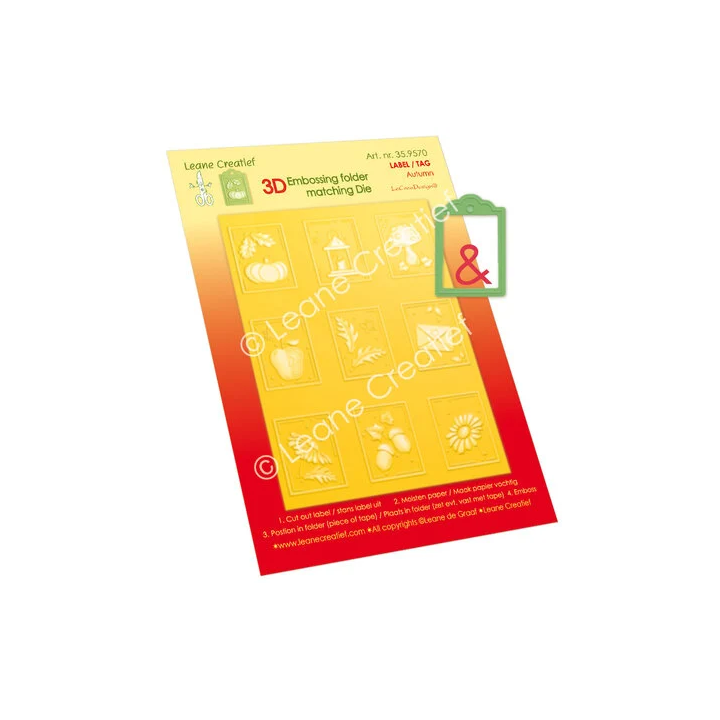 (35.9570)Embossing folder & matching dies Tags Labels Autumn