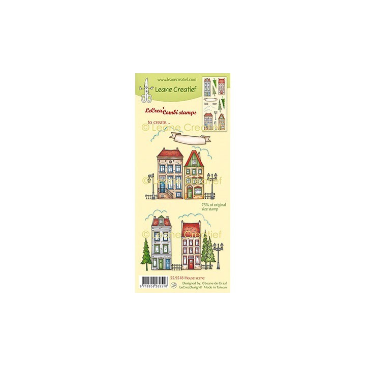 (55.9518)LeCrea - Combi clear stamp House Scene