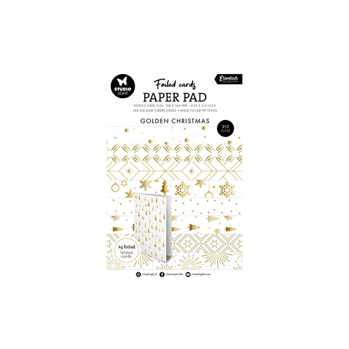 (SL-ES-PP383)Studio Light Paper Pad Golden patterns Essentials nr. 383