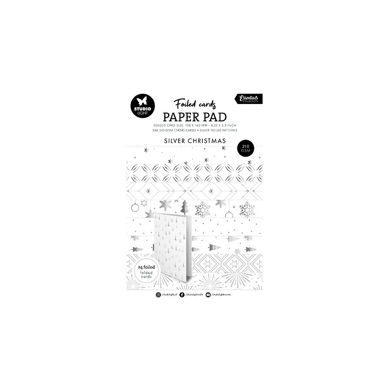 (SL-ES-PP384)Studio Light Paper Pad Silver patterns Essentials nr. 384