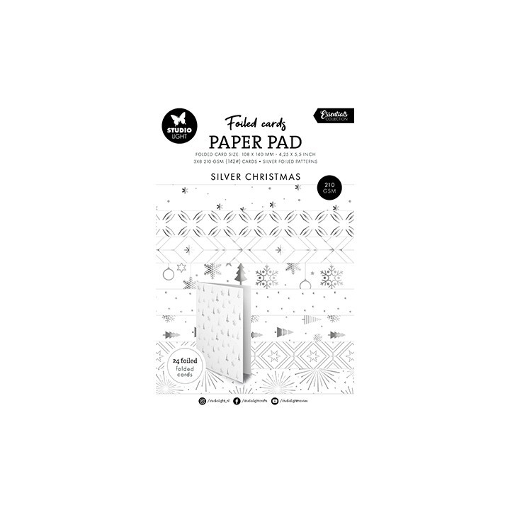 (SL-ES-PP384)Studio Light Paper Pad Silver patterns Essentials nr. 384
