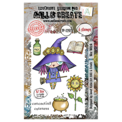 (AALL-TP-1297)Witchlets & Weirdlings A7 Stamp Set Wee Witch