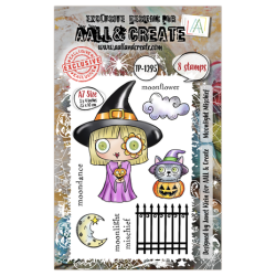 (AALL-TP-1295)Witchlets & Weirdlings A7 Stamp Set Moonlight Mischief