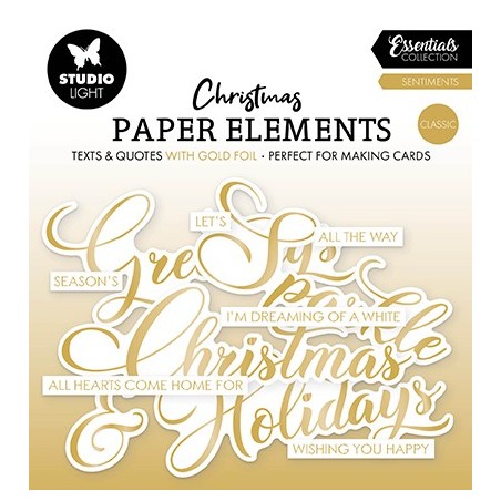 (SL-ES-PE36)Studio Light SL Paper Elements Gold Sentiments Classic Essentials nr. 36