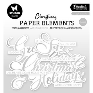 (SL-ES-PE37)Studio Light SL Paper Elements Silver Sentiments Classic Essentials nr. 37