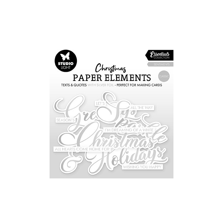 (SL-ES-PE37)Studio Light SL Paper Elements Silver Sentiments Classic Essentials nr. 37
