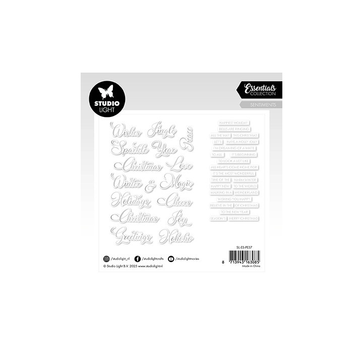 (SL-ES-PE37)Studio Light SL Paper Elements Silver Sentiments Classic Essentials nr. 37