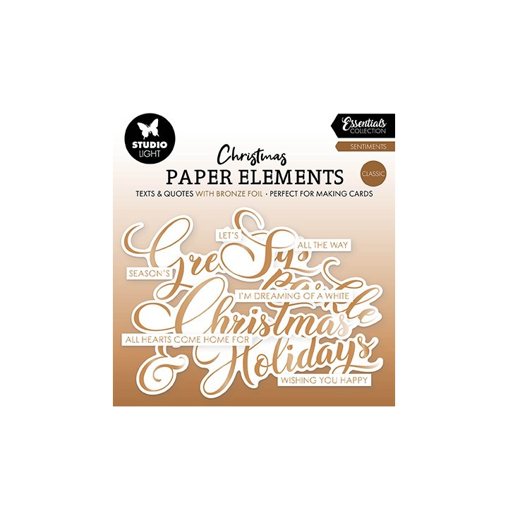 (SL-ES-PE38)Studio Light SL Paper Elements Bronze Sentiments Classic Essentials nr. 38