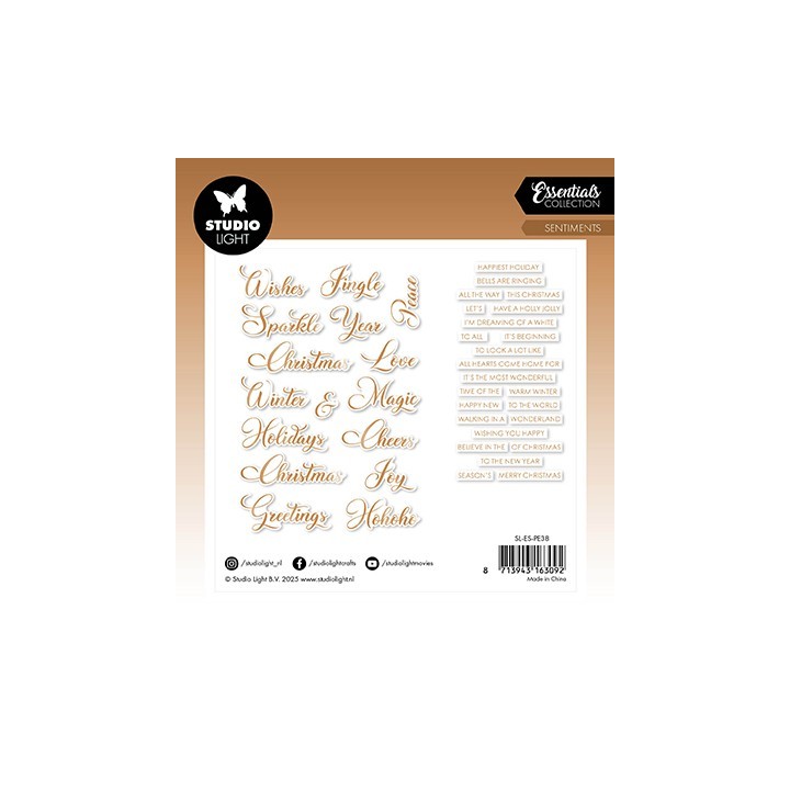 (SL-ES-PE38)Studio Light SL Paper Elements Bronze Sentiments Classic Essentials nr. 38