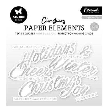 (SL-ES-PE40)Studio Light SL Paper Elements Silver Sentiments Trendy Essentials nr. 40