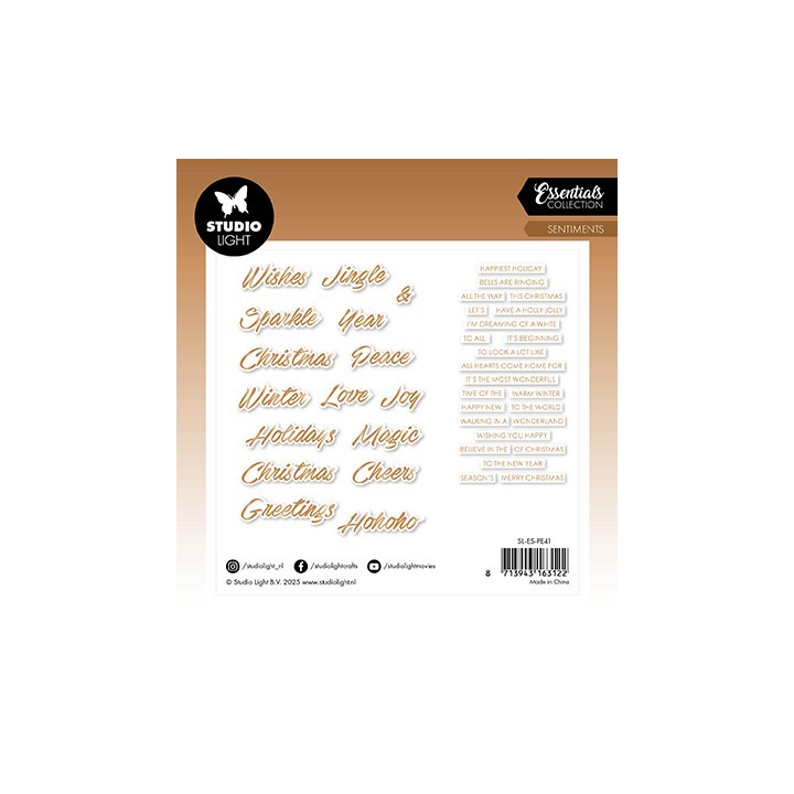 (SL-ES-PE41)Studio Light SL Paper Elements Bronze Sentiments Trendy Essentials nr. 41