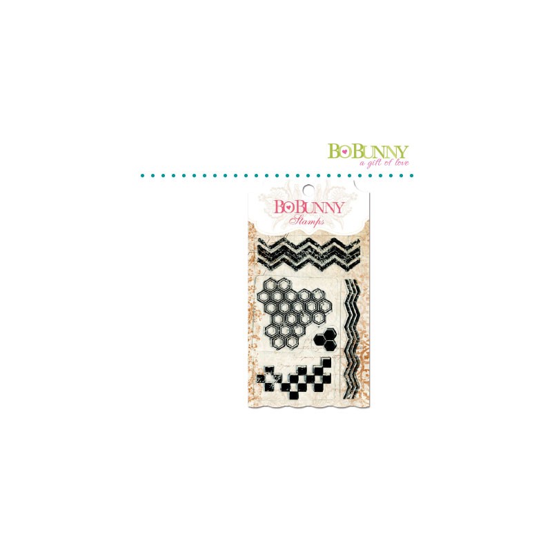 (10105758)Bo Bunny clear stamp 10x15,3cm geometric patterns