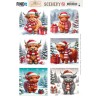 (BBSC10107)Scenery Push out - Berries Beauties - Festive Cows - Square