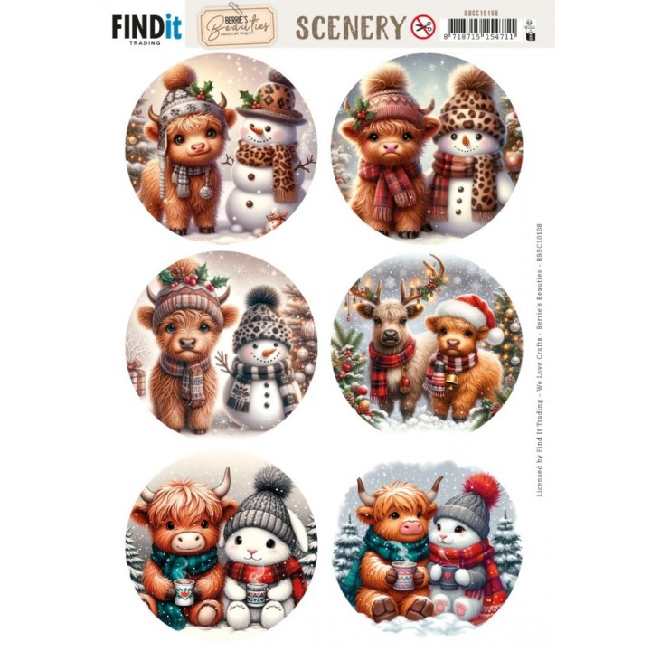 (BBSC10108)Scenery Push out - Berries Beauties - Highland Holidays - Round