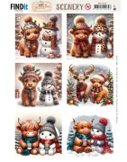 (BBSC10109)Scenery Push out - Berries Beauties - Highland Holidays - Square