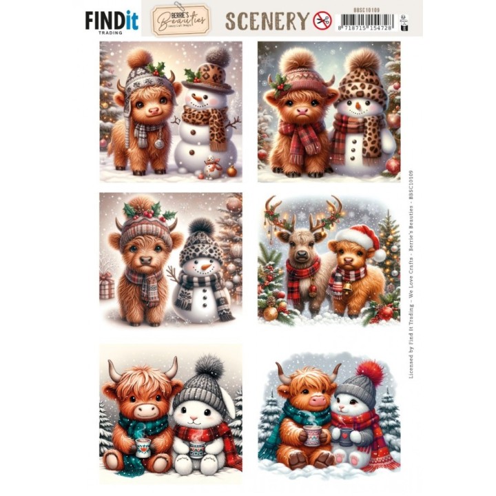 (BBSC10109)Scenery Push out - Berries Beauties - Highland Holidays - Square