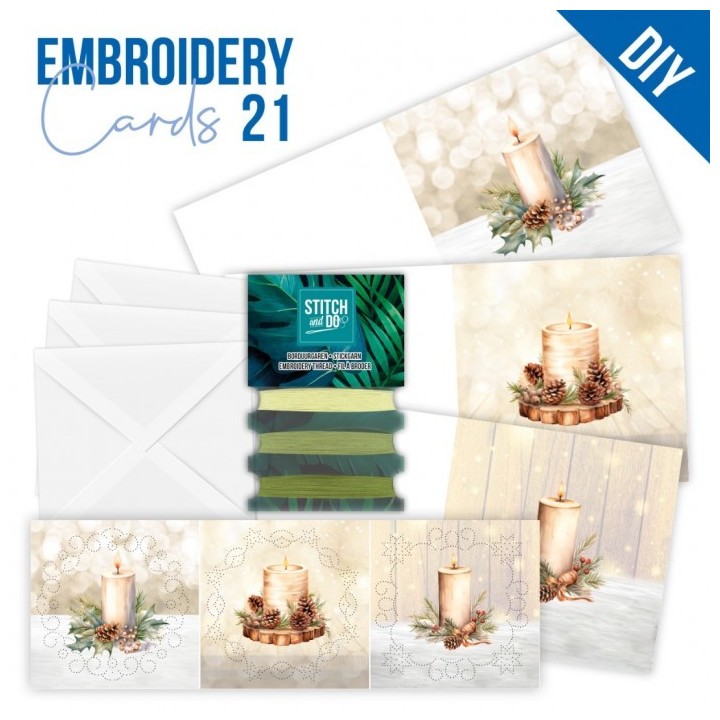 (STDOPP021)Stitch and Do Cards 21 - Berries Beauties - Christmas Candles