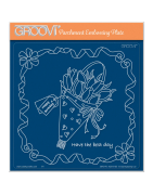 (GRO-FL-42518-03)Groovi Plate A5 Linda's Tulip Gift Bag A5 Square Groovi Plate