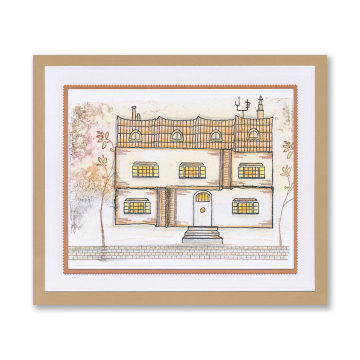 (STA-HO-12184-A5)Clarity Street Build a House A5 Stamp & Mask Set