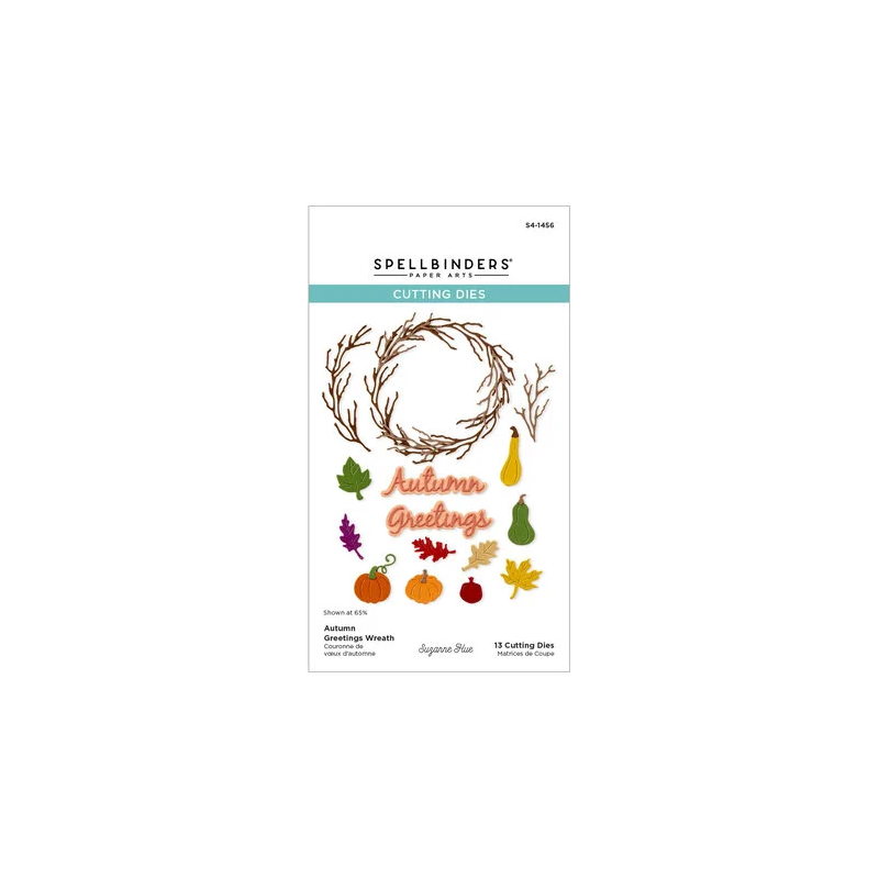 (S4-1456)Spellbinders Texture & Foliage Etched Dies Autumn Greetings Wreath