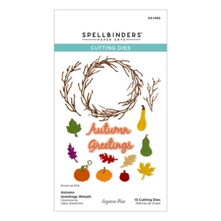 (S4-1456)Spellbinders Texture & Foliage Etched Dies Autumn Greetings Wreath