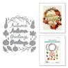 (S4-1456)Spellbinders Texture & Foliage Etched Dies Autumn Greetings Wreath